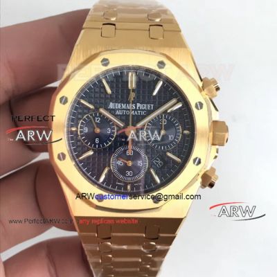 Perfect Replica Yellow Gold Audemars Piguet Royal Oak Chronograph 26331 Black Watch